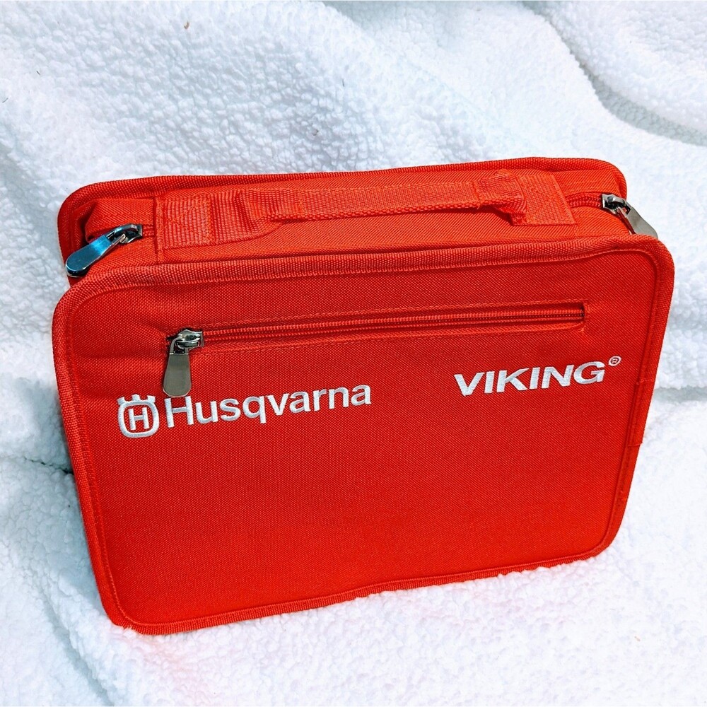 Husqvarna Viking Red Accessory Bag Zip Case Sewing Embroidery Storage Tote